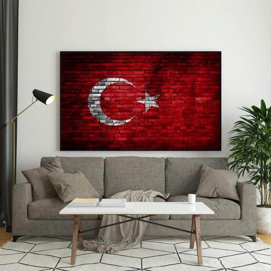 Blackl framed canvas painting