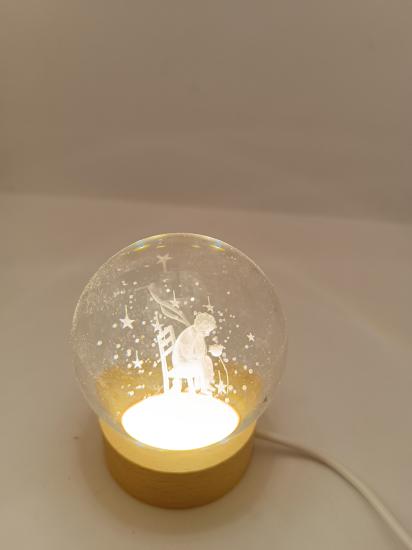 USB powered illuminated globe with thinking boy and his dog figure