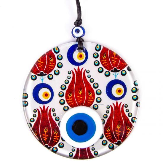 Tulip patterned evil eye bead