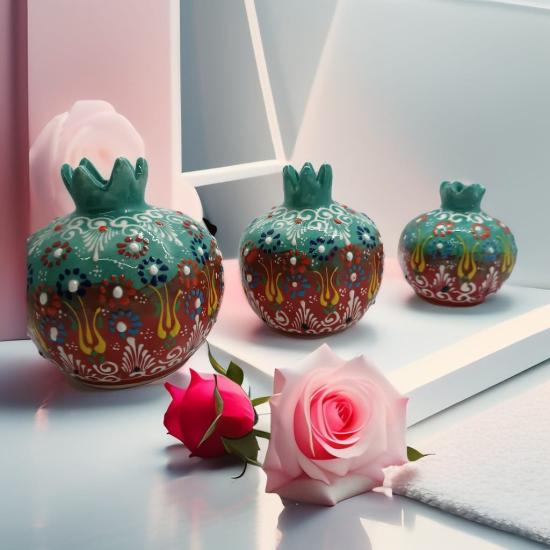 Decorative ceramic pomegranate.