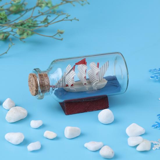 Decorative ship model in a bottle.