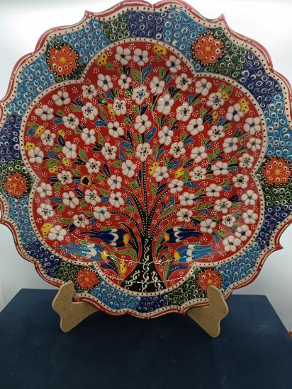 Tree of life themed handmade decorative plate