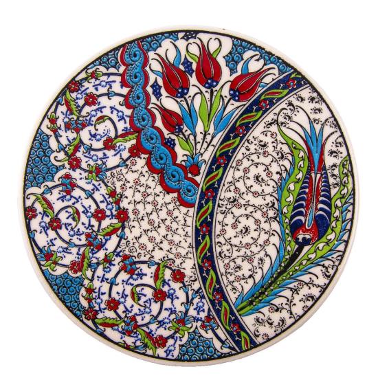 Traditional patterned ceramic trivet 16 cm.